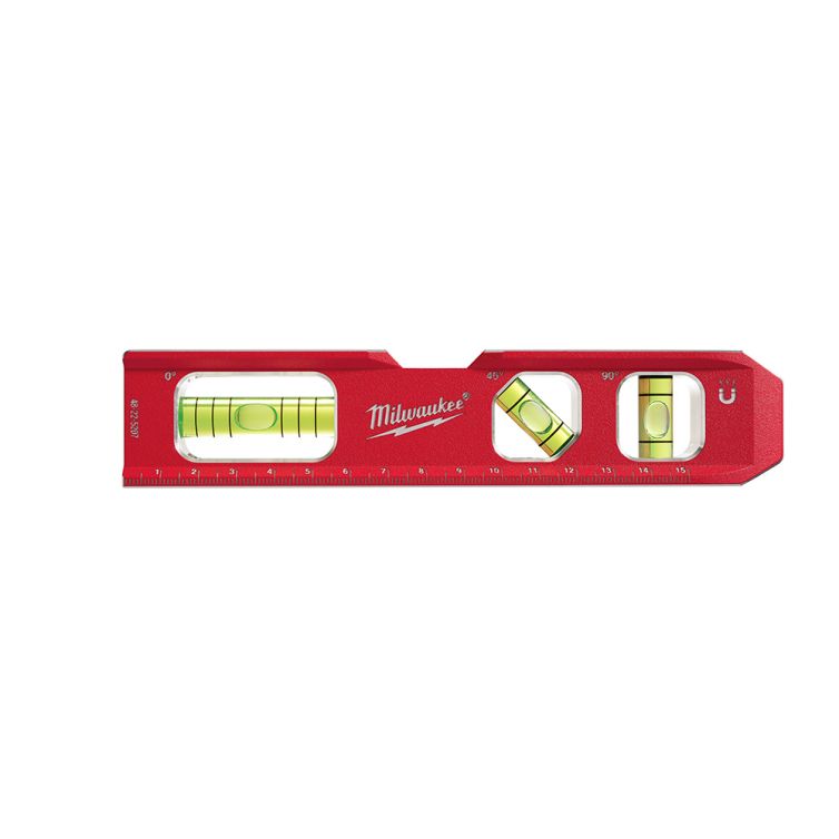 Milwaukee Metric Compact Billet Torpedo Level, lightweight design, precise measurements for professional and DIY use
