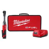 Milwaukee M12 FUEL 12 Volt Lithium-Ion Brushless Cordless 3/8 in. Extended Reach Ratchet One Battery Kit